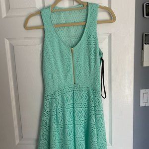 Guess Teal Lace Dress with Zipper